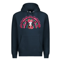 Navy valentines day pink gemstones baby calf rainbow Premium Hoodie - Jasminsmagicworld