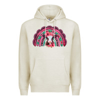 Oatmeal Heather valentines day pink gemstones baby calf rainbow Premium Hoodie - Jasminsmagicworld