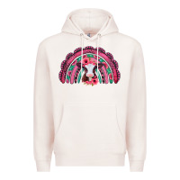 Pale Pink valentines day pink gemstones baby calf rainbow Premium Hoodie - Jasminsmagicworld