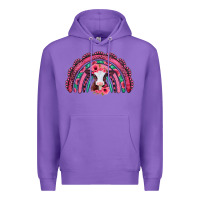 Purple valentines day pink gemstones baby calf rainbow Premium Hoodie - Jasminsmagicworld
