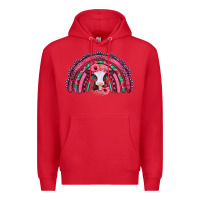 Red valentines day pink gemstones baby calf rainbow Premium Hoodie - Jasminsmagicworld