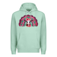 Seafoam valentines day pink gemstones baby calf rainbow Premium Hoodie - Jasminsmagicworld