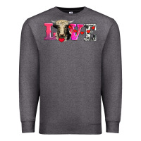 Charcoal Heather love with holstein cow Premium Sweatshirt - AdoDesignShop