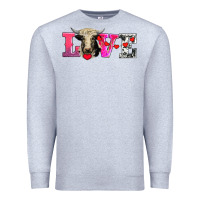 Heather Grey love with holstein cow Premium Sweatshirt - AdoDesignShop