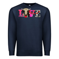Navy love with holstein cow Premium Sweatshirt - AdoDesignShop