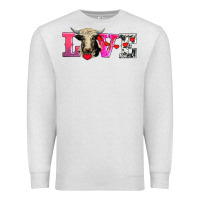 Oatmeal Heather love with holstein cow Premium Sweatshirt - AdoDesignShop