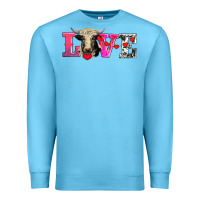 Ocean Blue love with holstein cow Premium Sweatshirt - AdoDesignShop