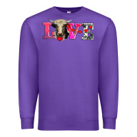 Purple love with holstein cow Premium Sweatshirt - AdoDesignShop