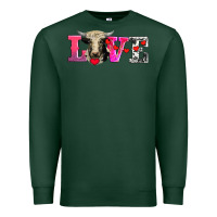 Sports Green love with holstein cow Premium Sweatshirt - AdoDesignShop