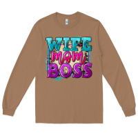 Toasted Coconut wife mom boss Long Sleeve Tee - FaDigitalArtStudio