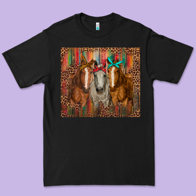 Western Horses With Bandanas Premium Tee Designed By Ranaportraitstore