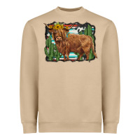 Mushroom western cactus highland cow Heavyweight Sweatshirt - BarkalooDesign