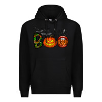 Black boo halloween Premium Hoodie - CowhideDigitalArt