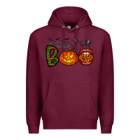Burgundy boo halloween Premium Hoodie - CowhideDigitalArt