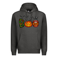 Charcoal Heather boo halloween Premium Hoodie - CowhideDigitalArt