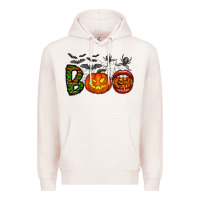 Pale Pink boo halloween Premium Hoodie - CowhideDigitalArt