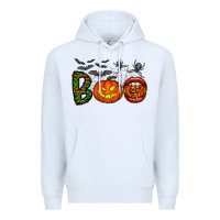 White boo halloween Premium Hoodie - CowhideDigitalArt