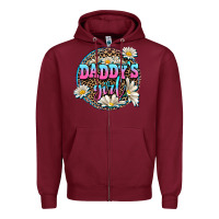 Burgundy daddy's girl Zipper Hoodie - AdoDesignShop