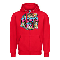 Red daddy's girl Zipper Hoodie - AdoDesignShop