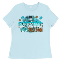 Baby Blue freezing season Ladies Tee - CowGirlArtShop