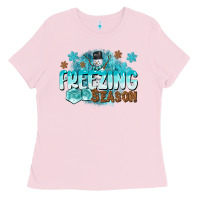 Bubblegum Pink freezing season Ladies Tee - CowGirlArtShop