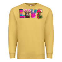 Antique Gold love with braunvieh cow Premium Sweatshirt - AdoDesignShop