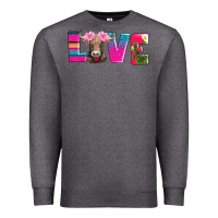 Charcoal Heather love with braunvieh cow Premium Sweatshirt - AdoDesignShop