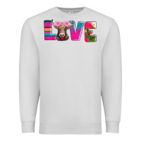 Dove Grey love with braunvieh cow Premium Sweatshirt - AdoDesignShop