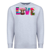 Heather Grey love with braunvieh cow Premium Sweatshirt - AdoDesignShop