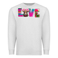 Oatmeal Heather love with braunvieh cow Premium Sweatshirt - AdoDesignShop