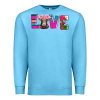 Ocean Blue love with braunvieh cow Premium Sweatshirt - AdoDesignShop