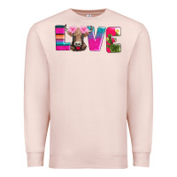 Pale Pink love with braunvieh cow Premium Sweatshirt - AdoDesignShop