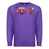Purple love with braunvieh cow Premium Sweatshirt - AdoDesignShop