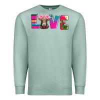 Seafoam love with braunvieh cow Premium Sweatshirt - AdoDesignShop