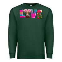 Sports Green love with braunvieh cow Premium Sweatshirt - AdoDesignShop