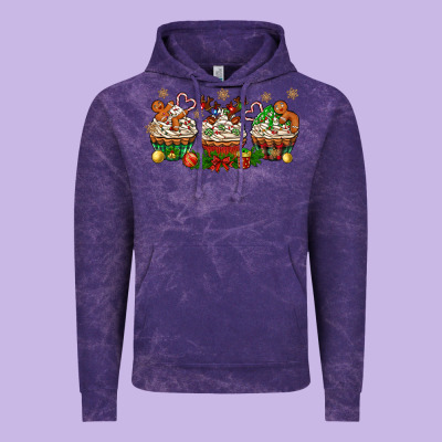 Christmas Cupcake With Gingerbreads Bbs Vintage Hoodie Designed By Bundleandbundleshop
