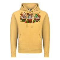 Vintage Mustard christmas cupcake with gingerbreads bbs Vintage Hoodie - BundleAndBundleShop