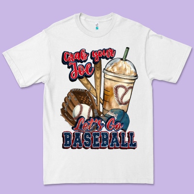Grab Your Joe Lets Go Baseball Premium Tee Designed By Howdyjamesfarm