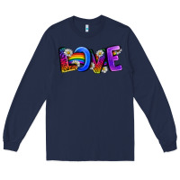 Navy Western Love LGBTQ+ Long Sleeve Tee - BundleAndBundleShop