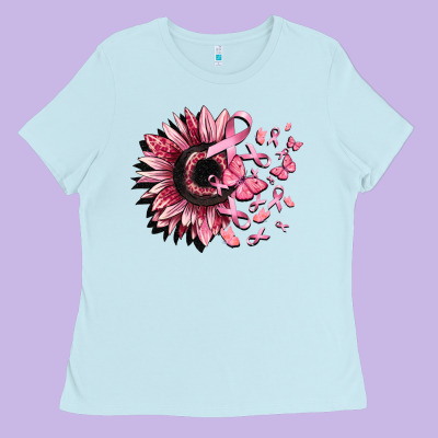 Cancer Sunflower Ladies Tee Designed By Cowgirlartshop