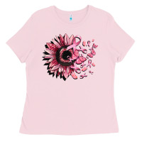 Bubblegum Pink cancer sunflower Ladies Tee - CowGirlArtShop
