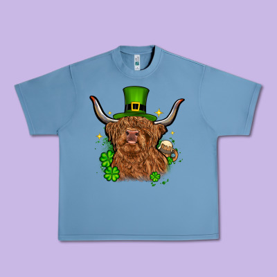 St. Patrick's Day Cow Urban Heavy Tee Designed By Oliviacreatesart