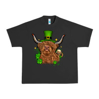 Pigment Black St. Patrick's Day cow Urban Heavy Tee - OliviaCreatesArt