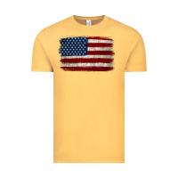 Vintage Mustard Distressed American Flag Vintage Tee - Jasminsmagicworld