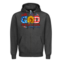 Charcoal Heather with god all things are possible usa Zipper Hoodie - AdoDesignShop