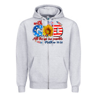 Heather Grey with god all things are possible usa Zipper Hoodie - AdoDesignShop