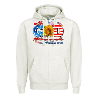 Oatmeal Heather with god all things are possible usa Zipper Hoodie - AdoDesignShop
