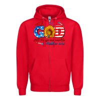 Red with god all things are possible usa Zipper Hoodie - AdoDesignShop
