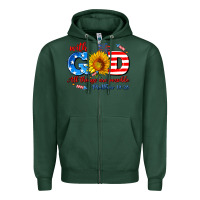 Sports Green with god all things are possible usa Zipper Hoodie - AdoDesignShop