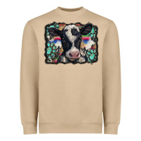 Mushroom western background turquoises gemstones black and white baby cow Heavyweight Sweatshirt - BarkalooDesign